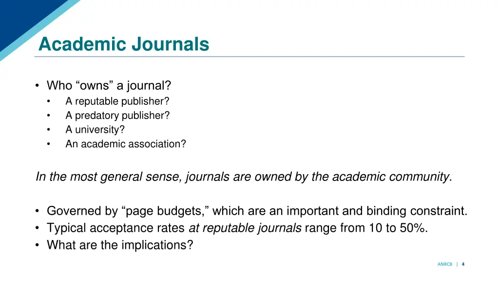 academic journals