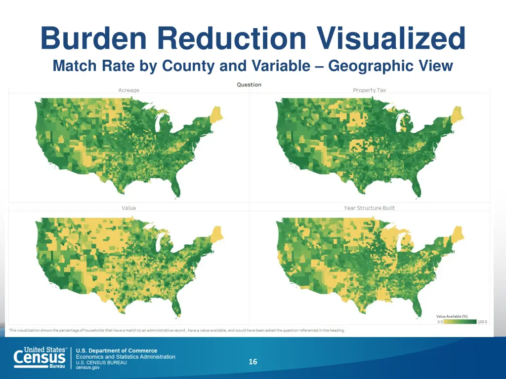 burden reduction visualized match rate by county