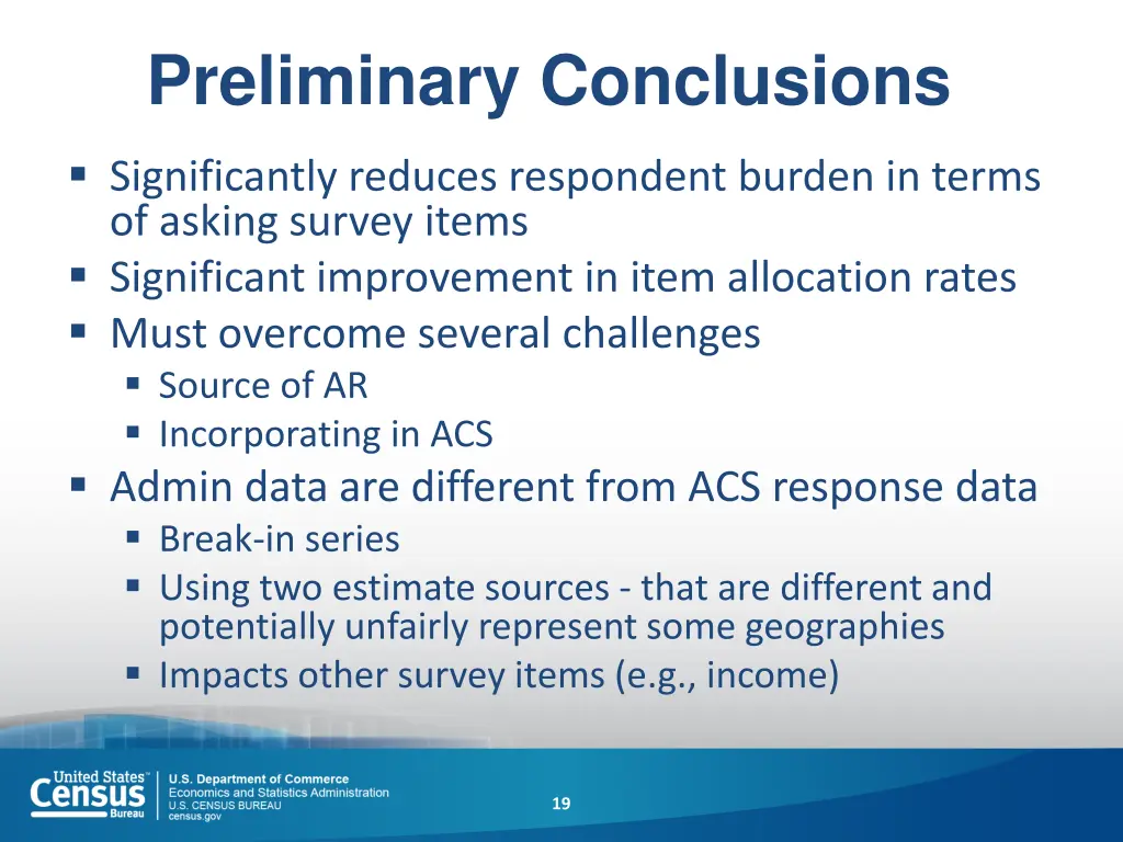 preliminary conclusions