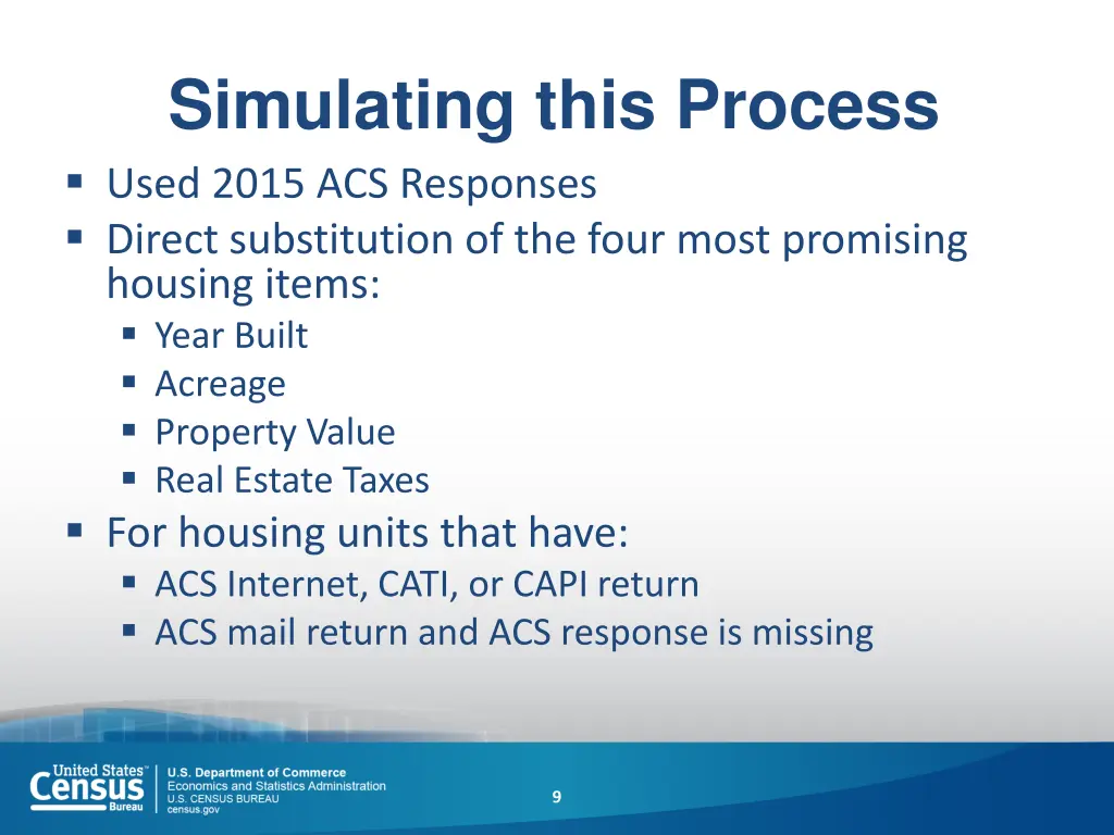 simulating this process used 2015 acs responses