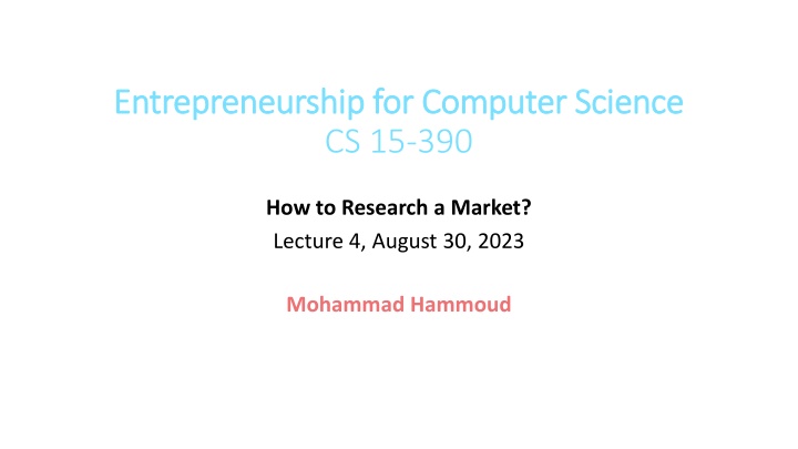 entrepreneurship for computer science