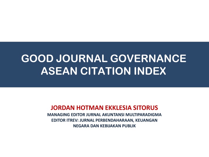 good journal governance asean citation index