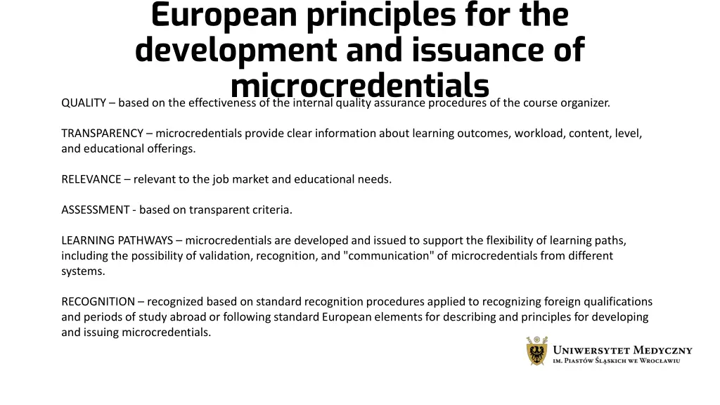 european principles for the development