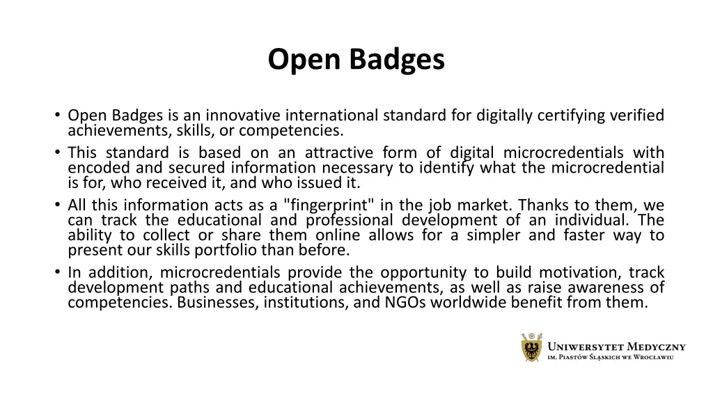 open badges