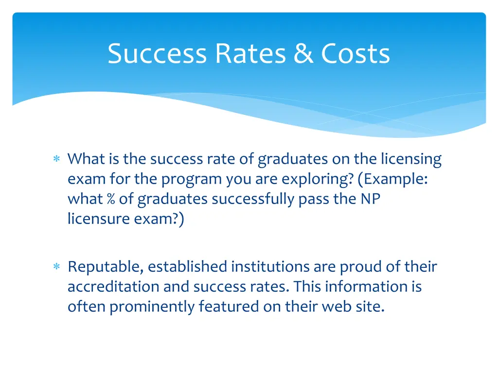 success rates costs