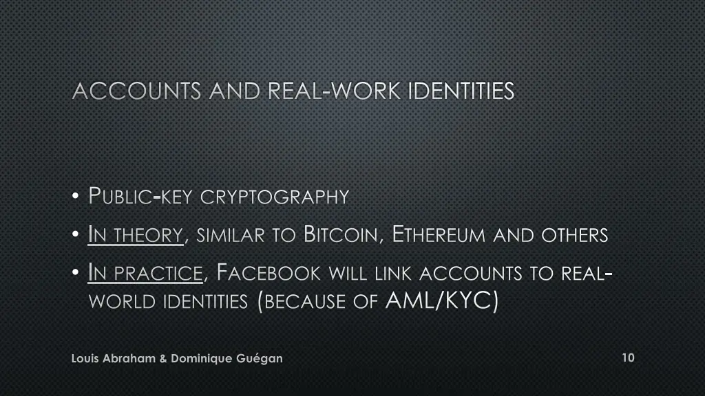 accounts and real work identities