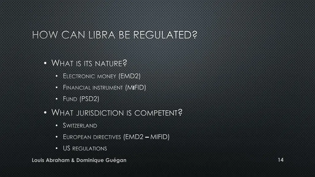 how can libra be regulated