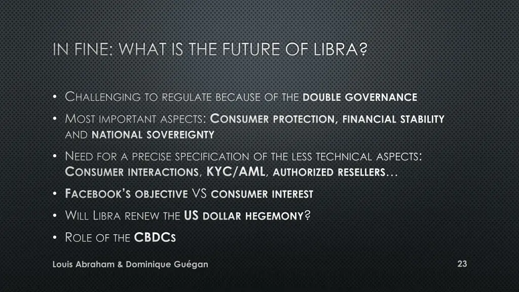 in fine what is the future of libra