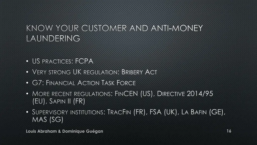 know your customer and anti money laundering