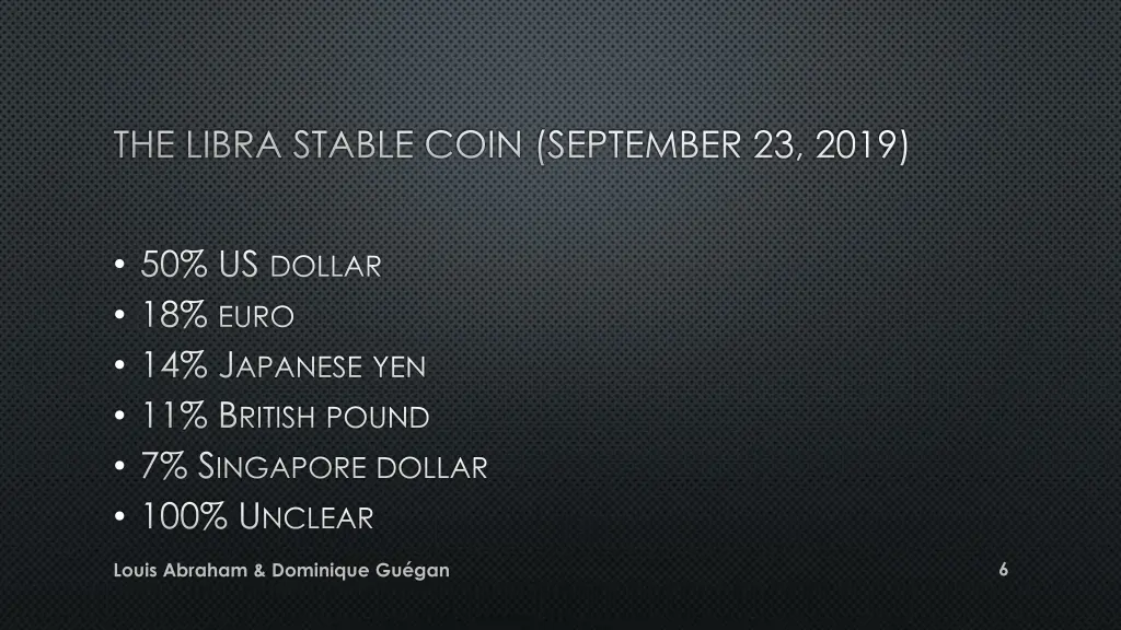 the libra stable coin september 23 2019