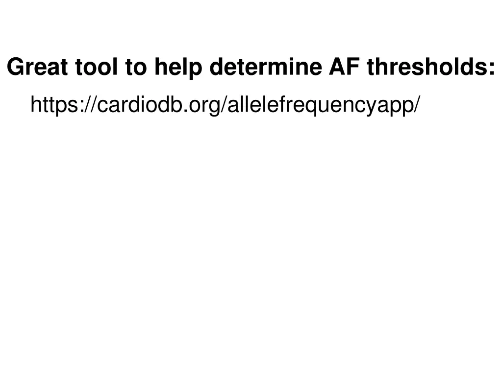 great tool to help determine af thresholds https