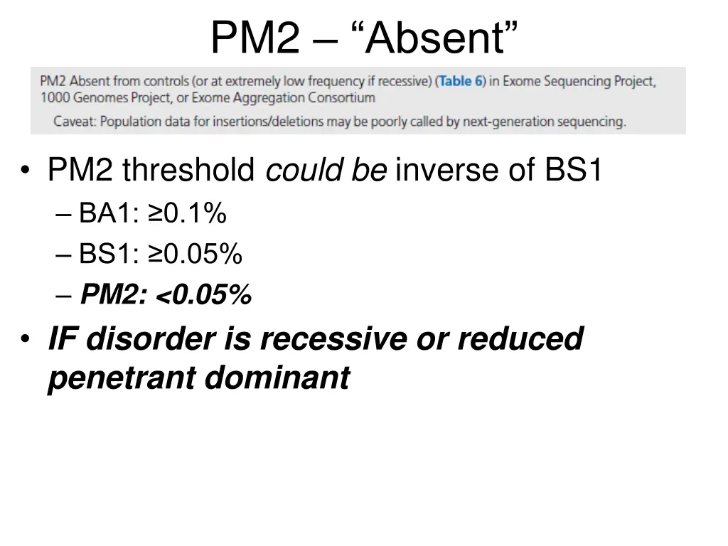 pm2 absent 1