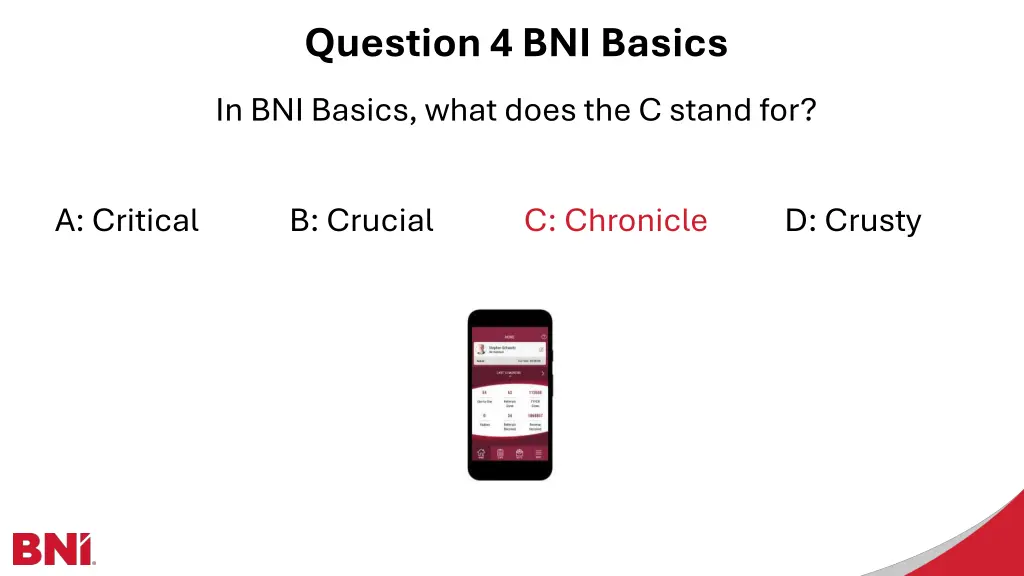 question 4 bni basics 1