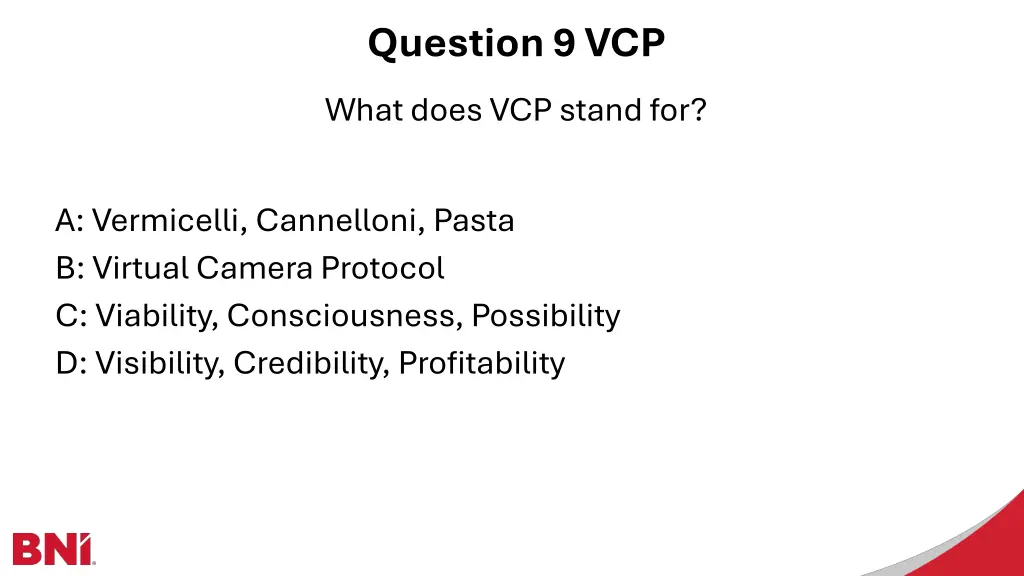 question 9 vcp