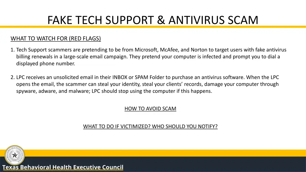 fake tech support antivirus scam