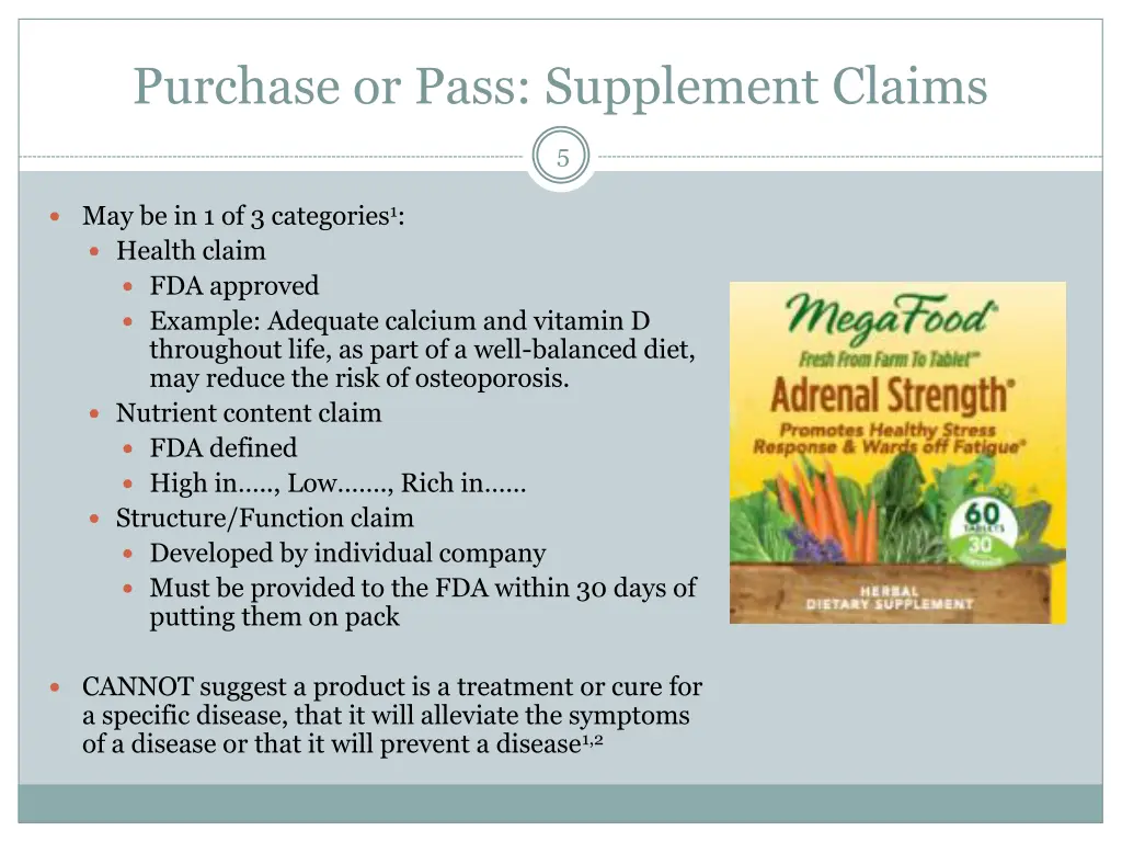 purchase or pass supplement claims