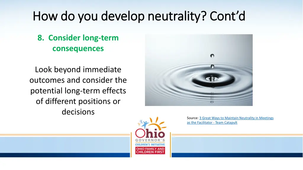 how do you develop neutrality cont 5