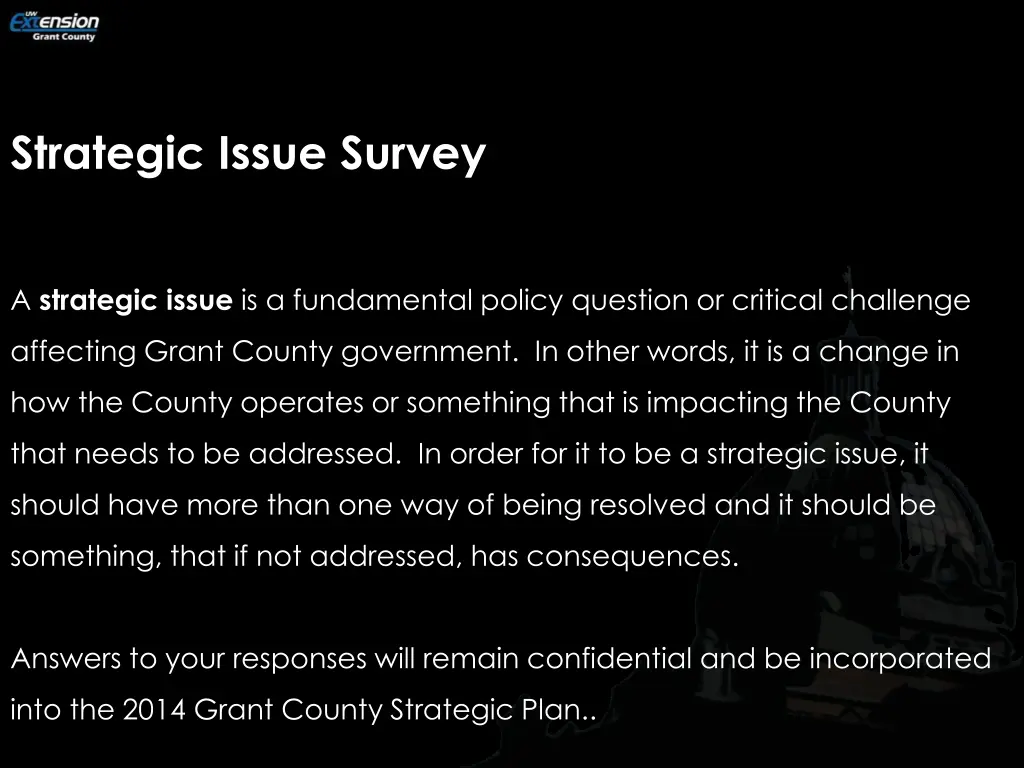 strategic issue survey