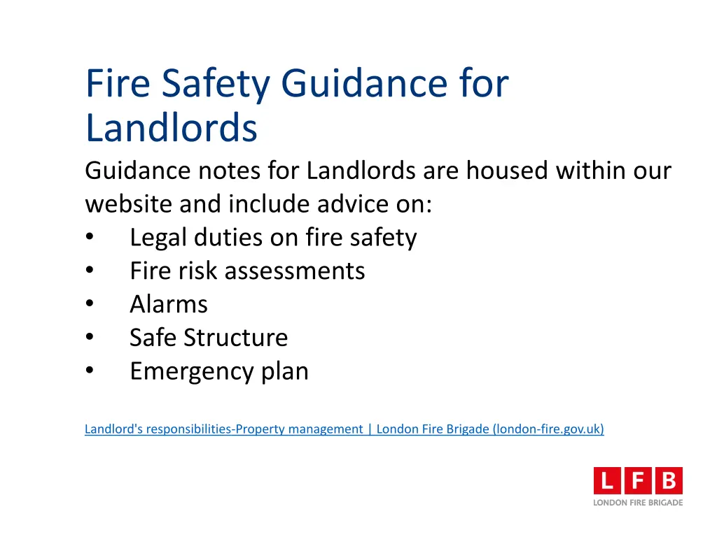 fire safety guidance for landlords guidance notes