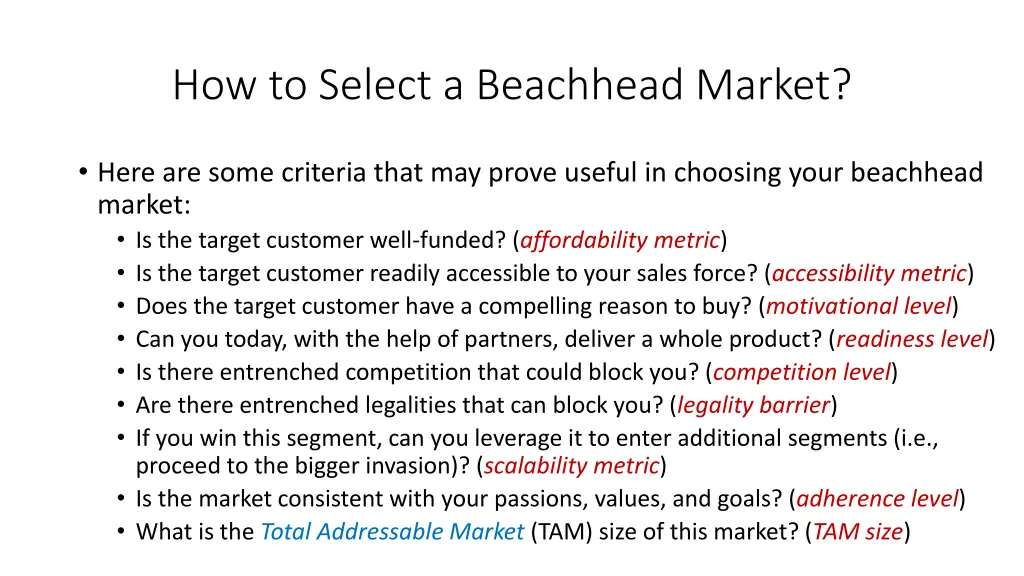 how to select a beachhead market 2