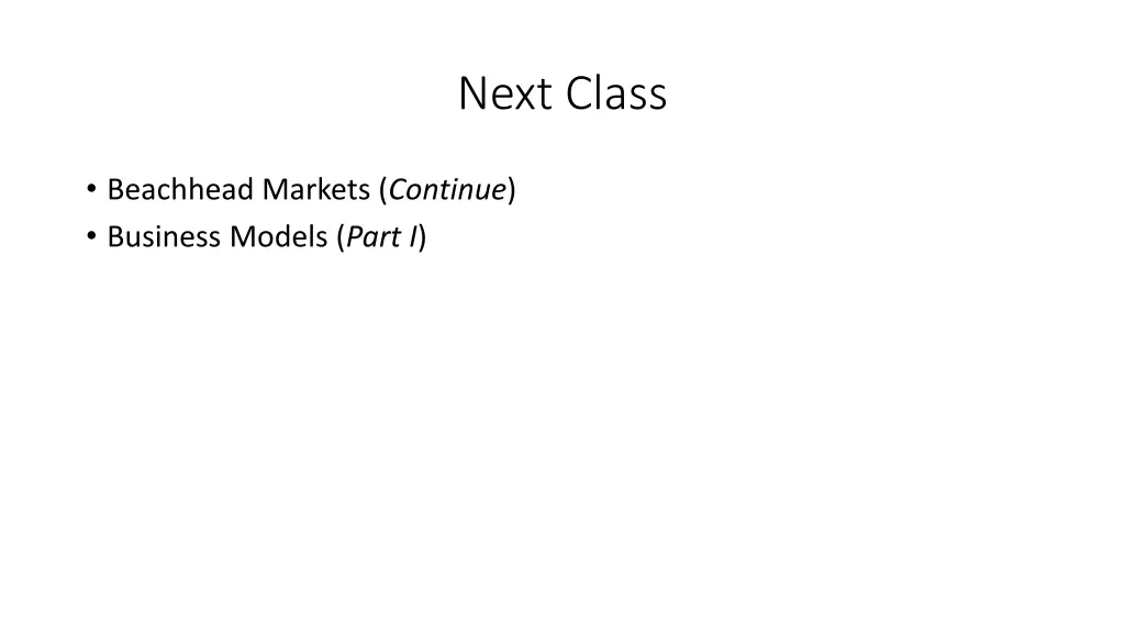 next class