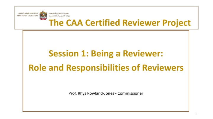 the caa certified reviewer project