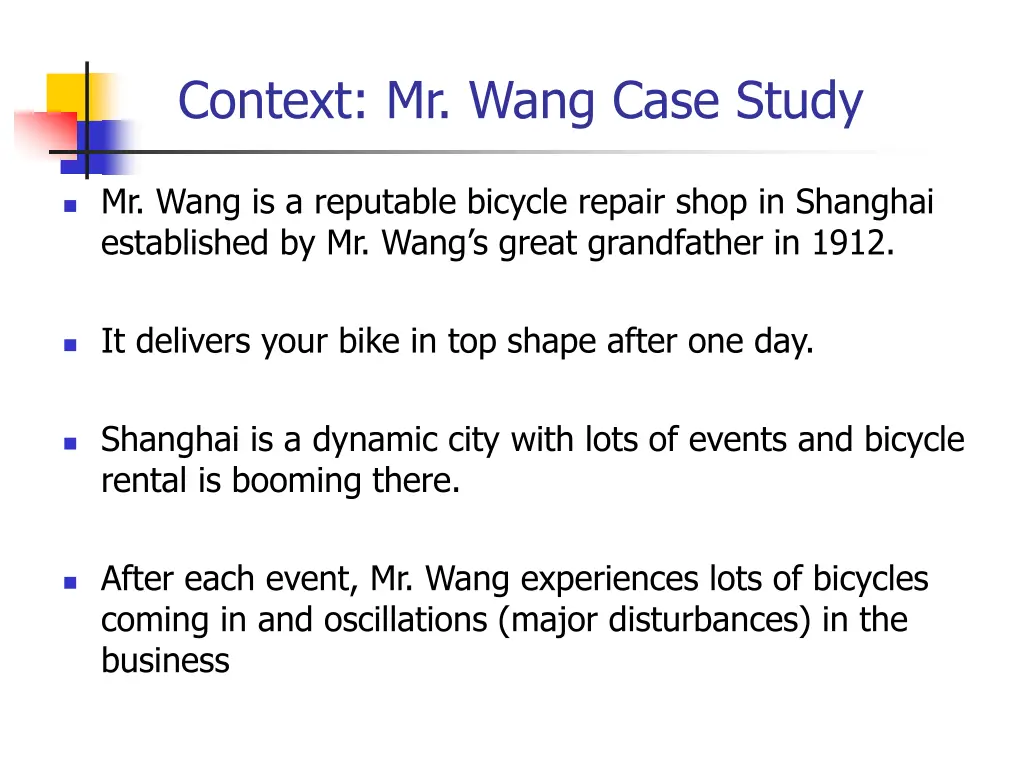 context mr wang case study