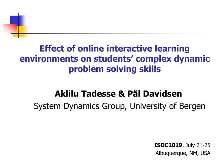 effect of online interactive learning