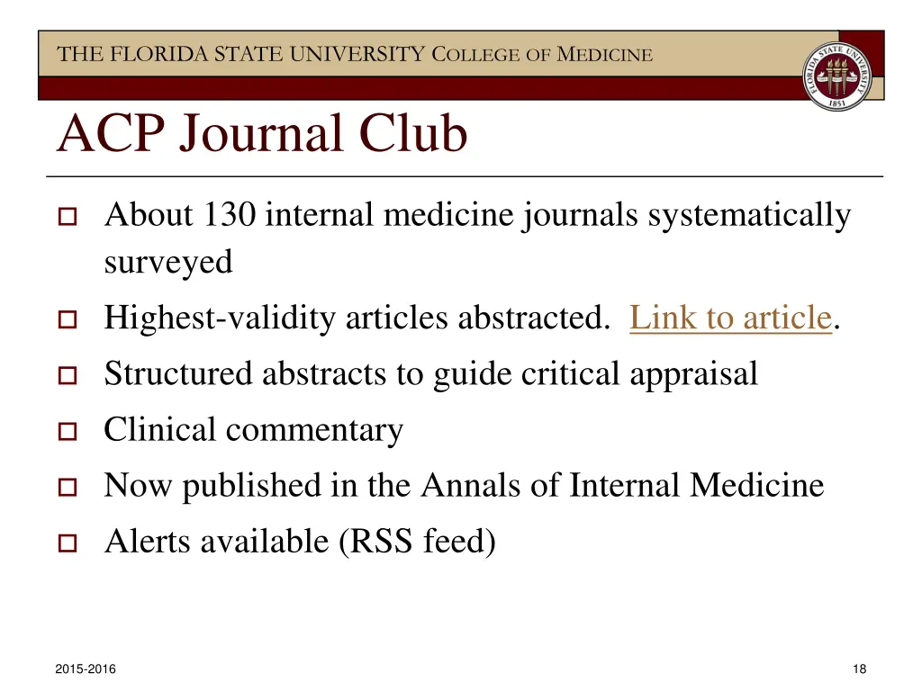 the florida state university c ollege of m edicine 16