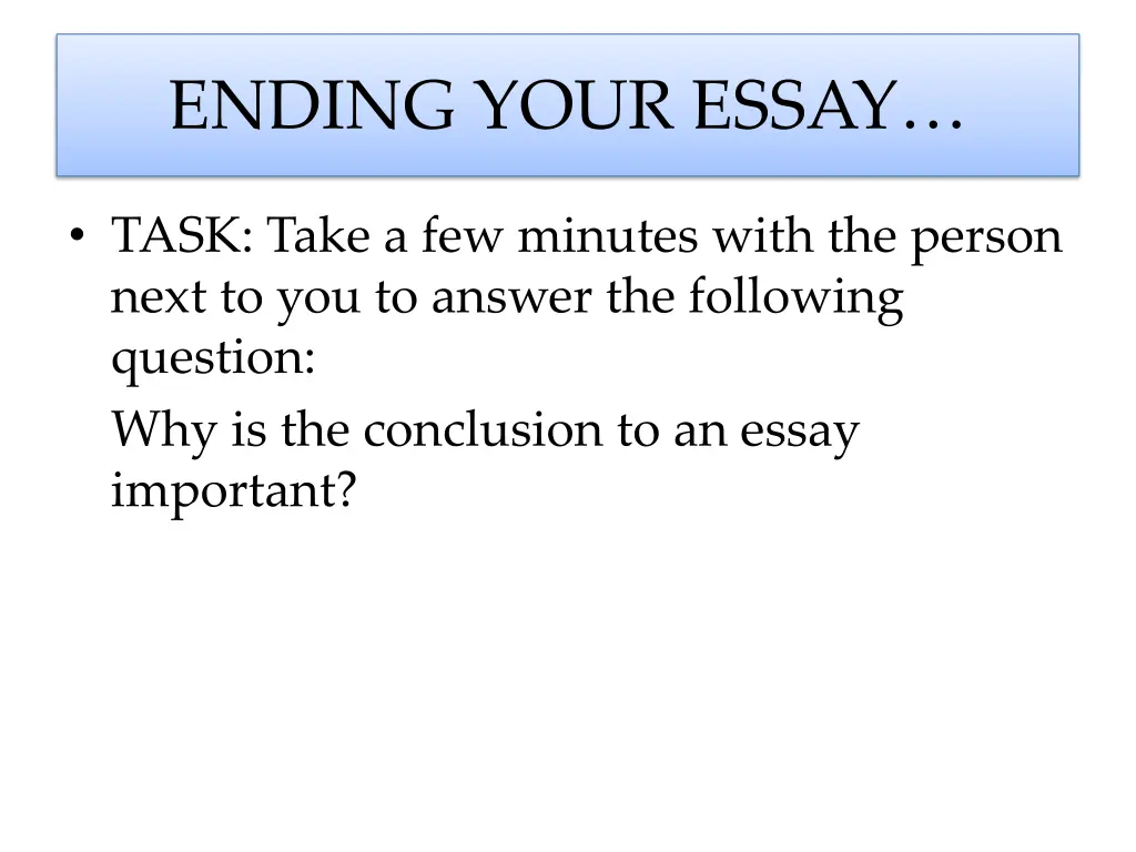 ending your essay