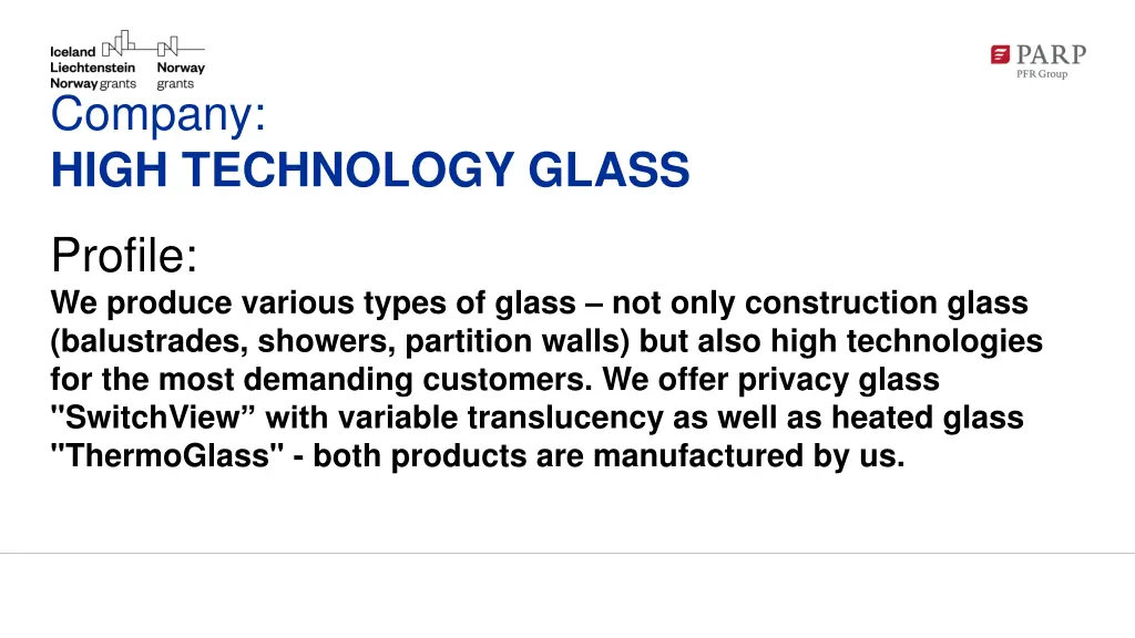 company high technology glass