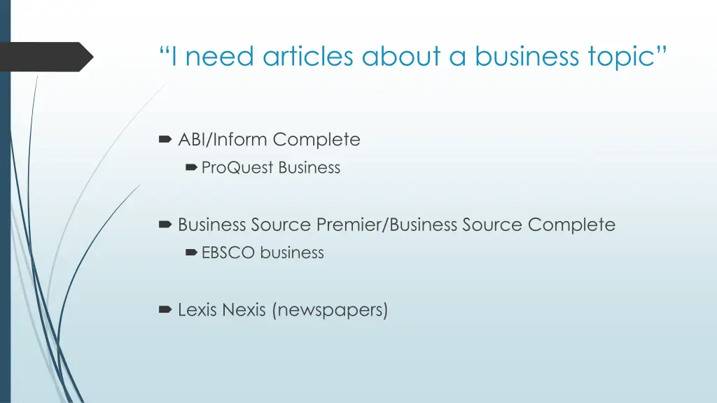 i need articles about a business topic