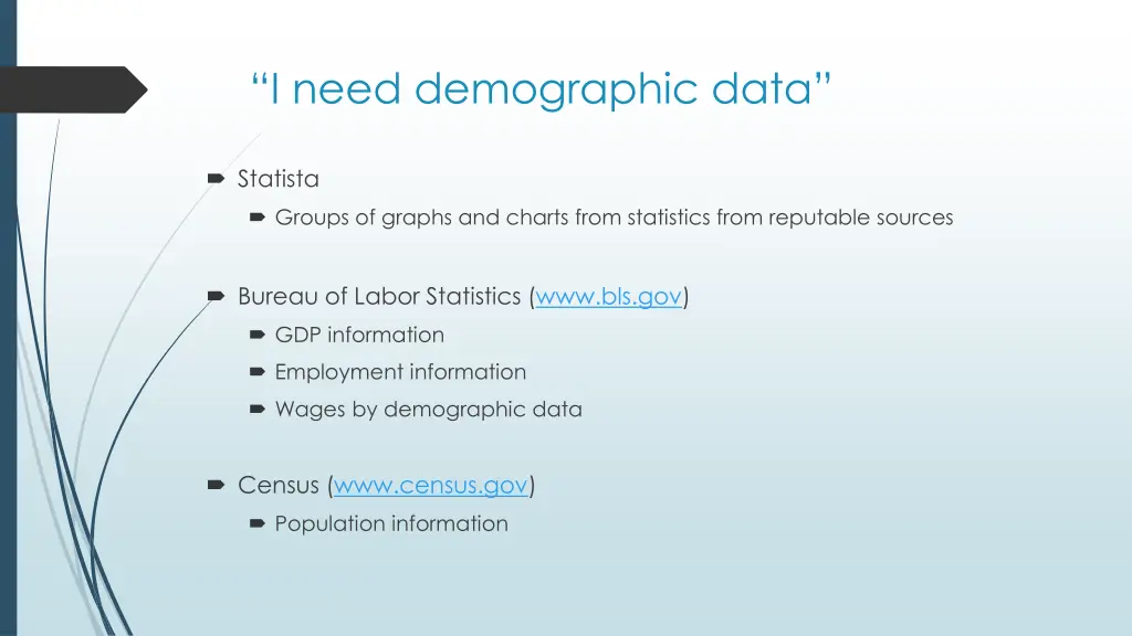 i need demographic data