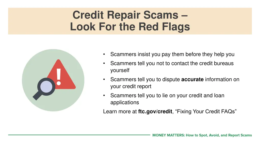 credit repair scams look for the red flags