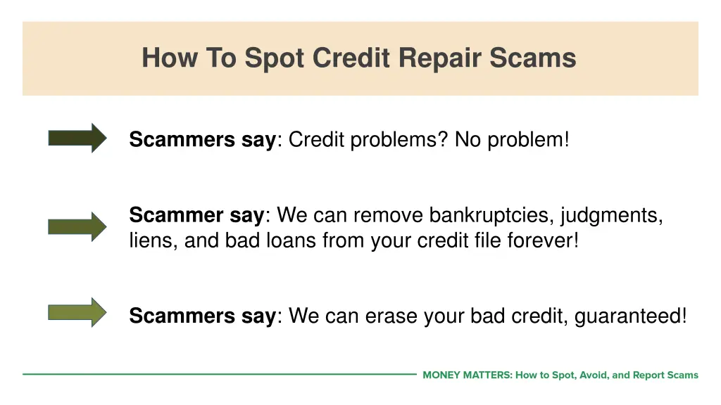 how to spot credit repair scams