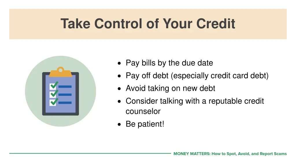 take control of your credit