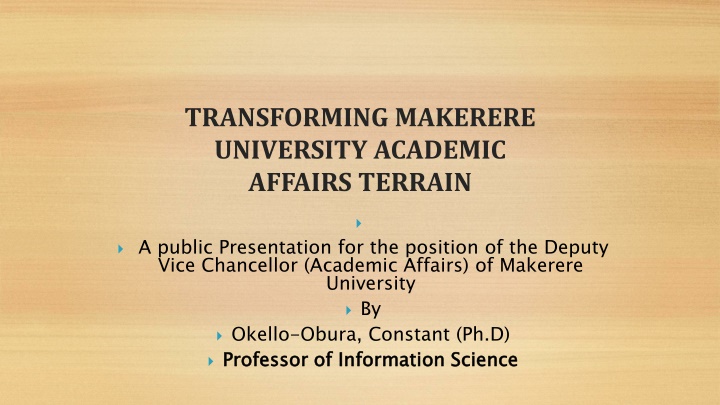 transforming makerere university academic affairs