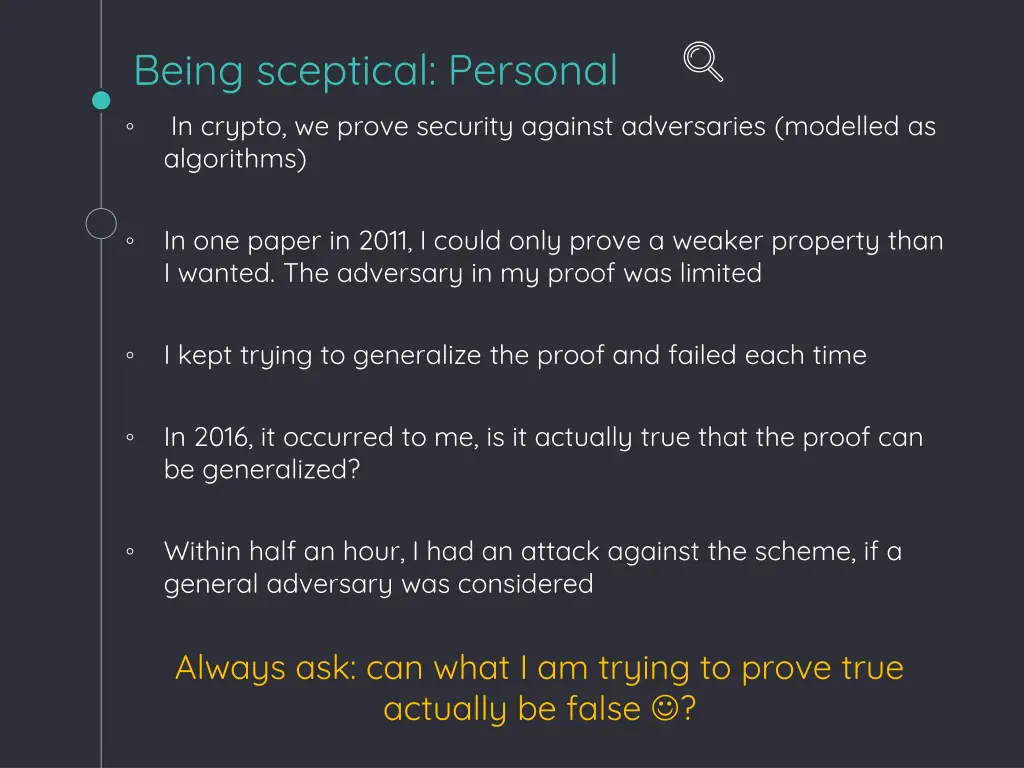 being sceptical personal