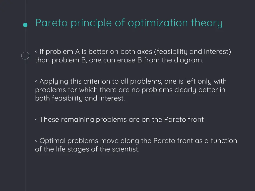 pareto principle of optimization theory