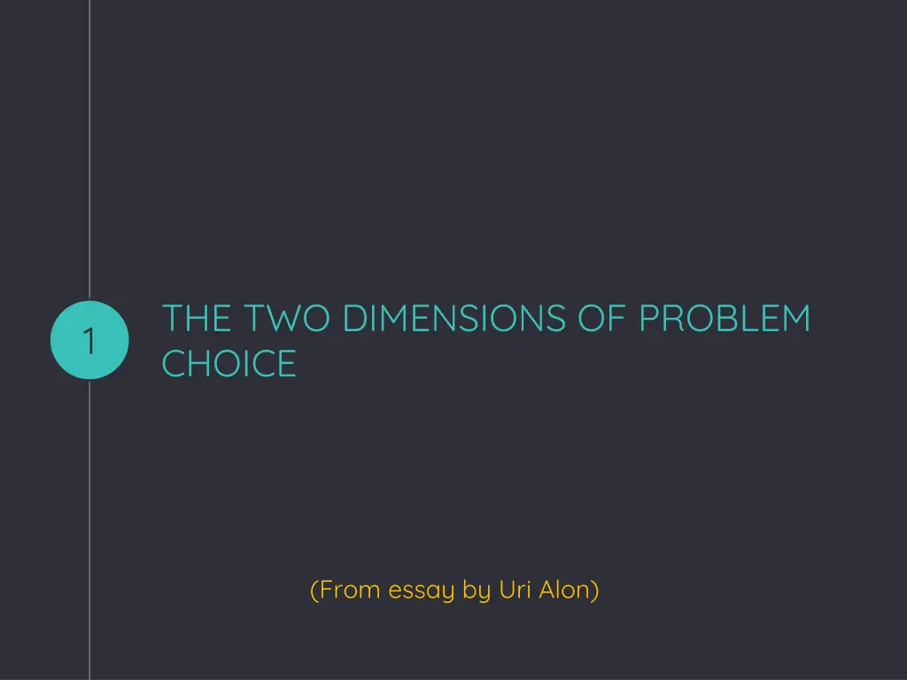 the two dimensions of problem choice