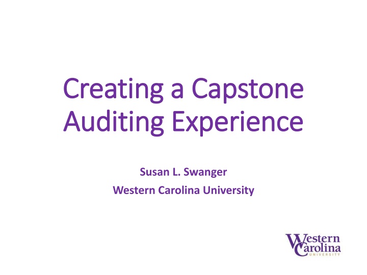 creating a capstone creating a capstone auditing