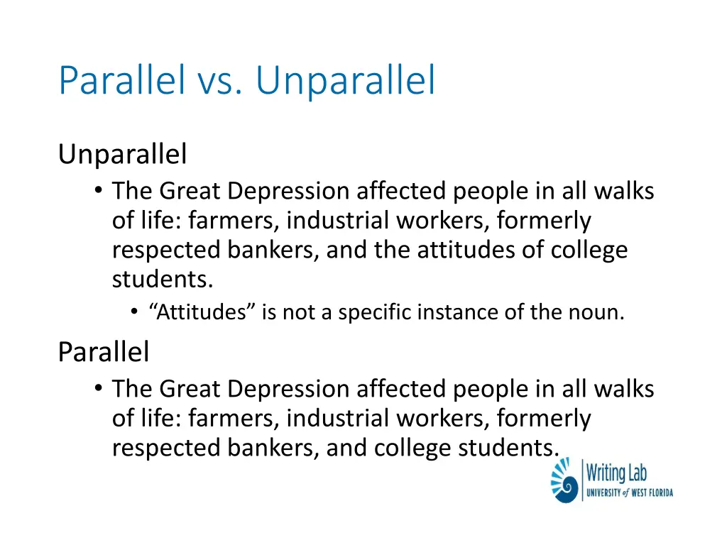 parallel vs unparallel