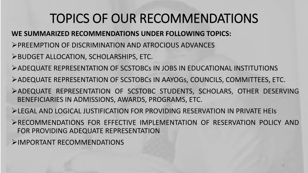 topics of our recommendations topics