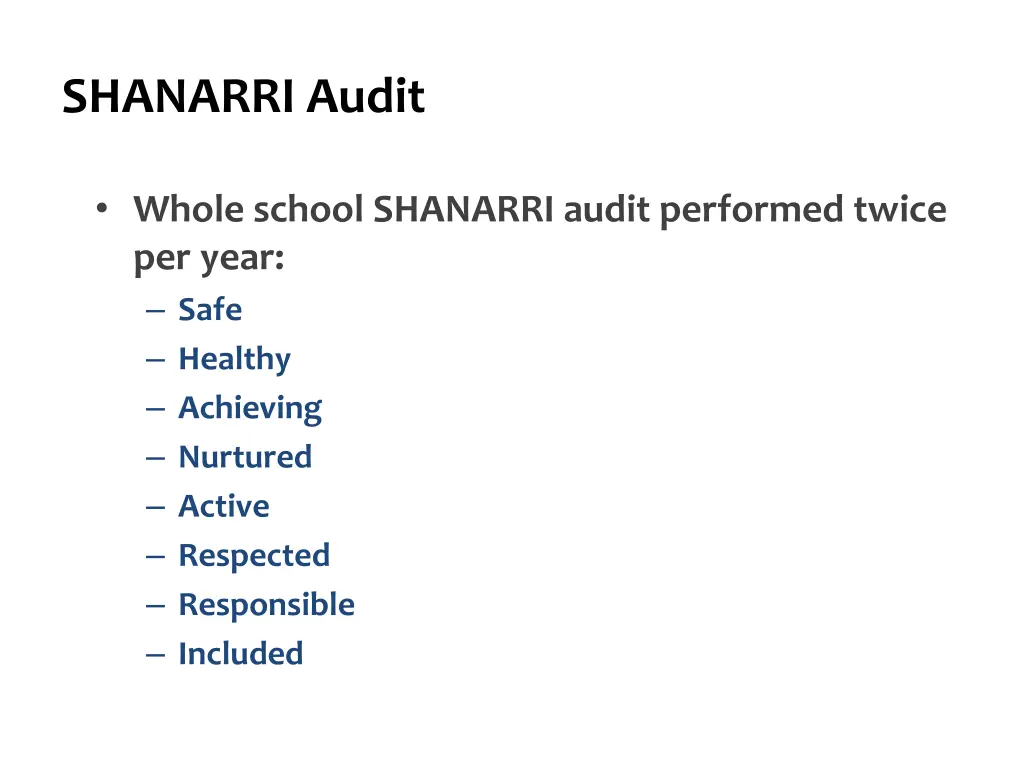 shanarri audit