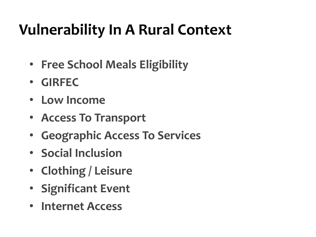 vulnerability in a rural context