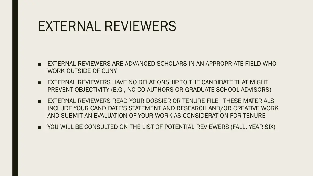 external reviewers