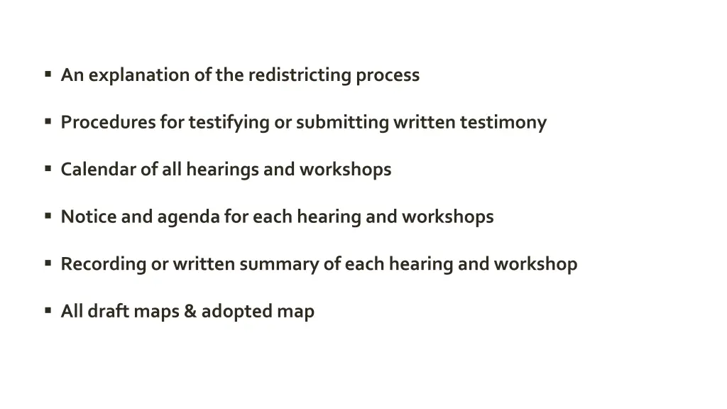 an explanation of the redistricting process