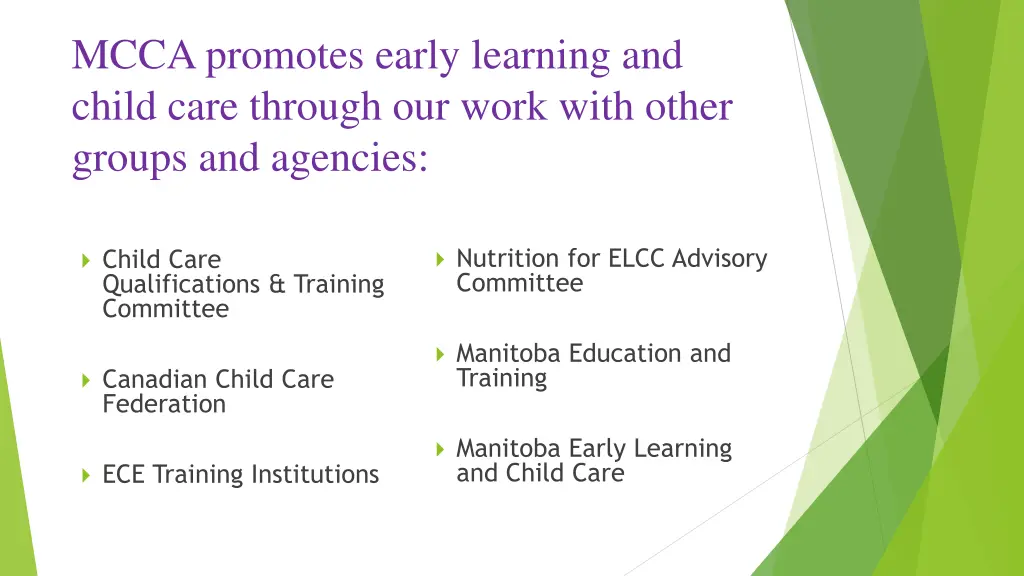 mcca promotes early learning and child care