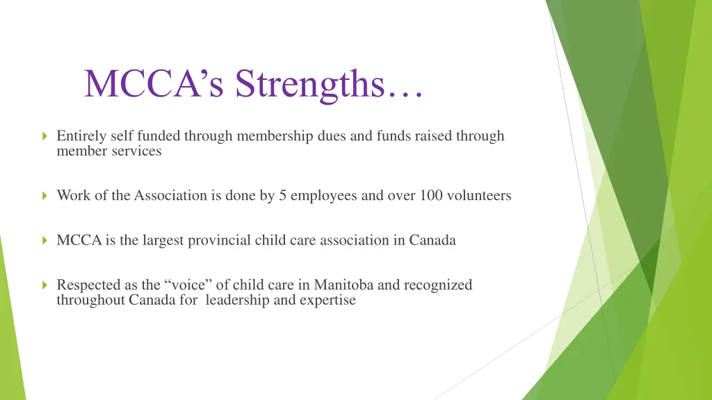 mcca s strengths