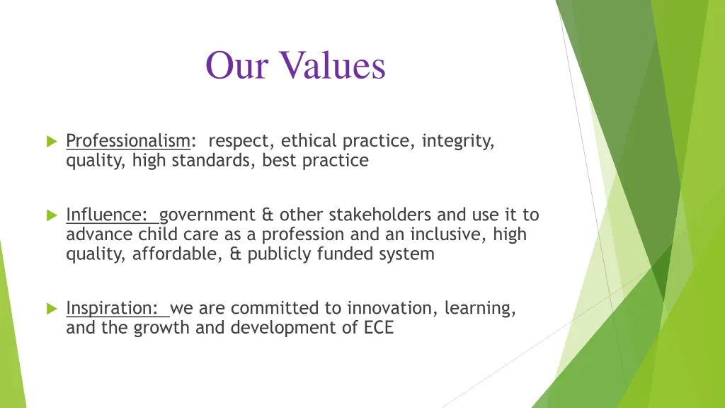 our values